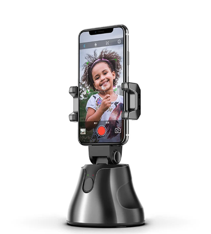 Soporte giratorio 360° para celular con seguimiento facial